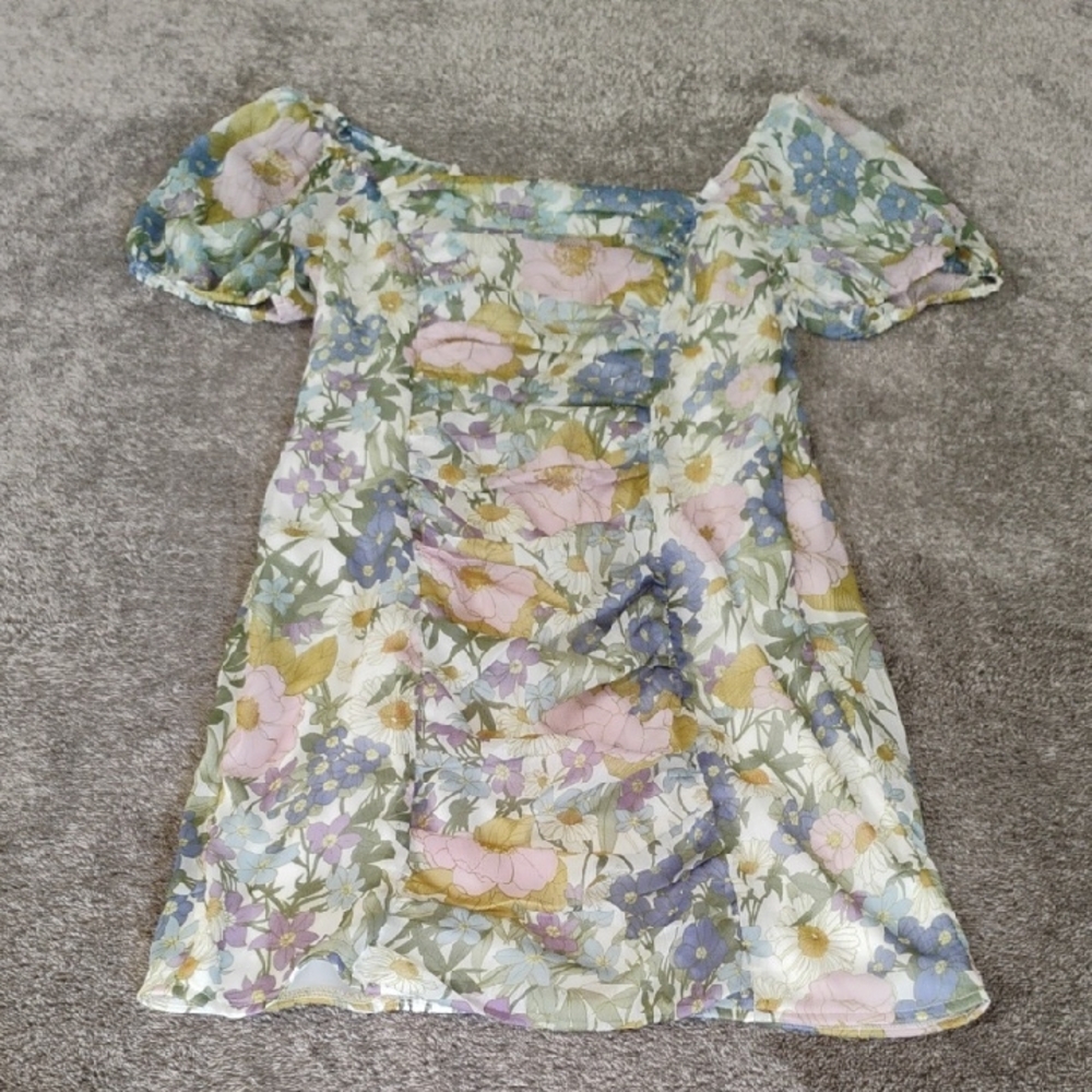 Fate Floral Smocked And Ruched Minidress